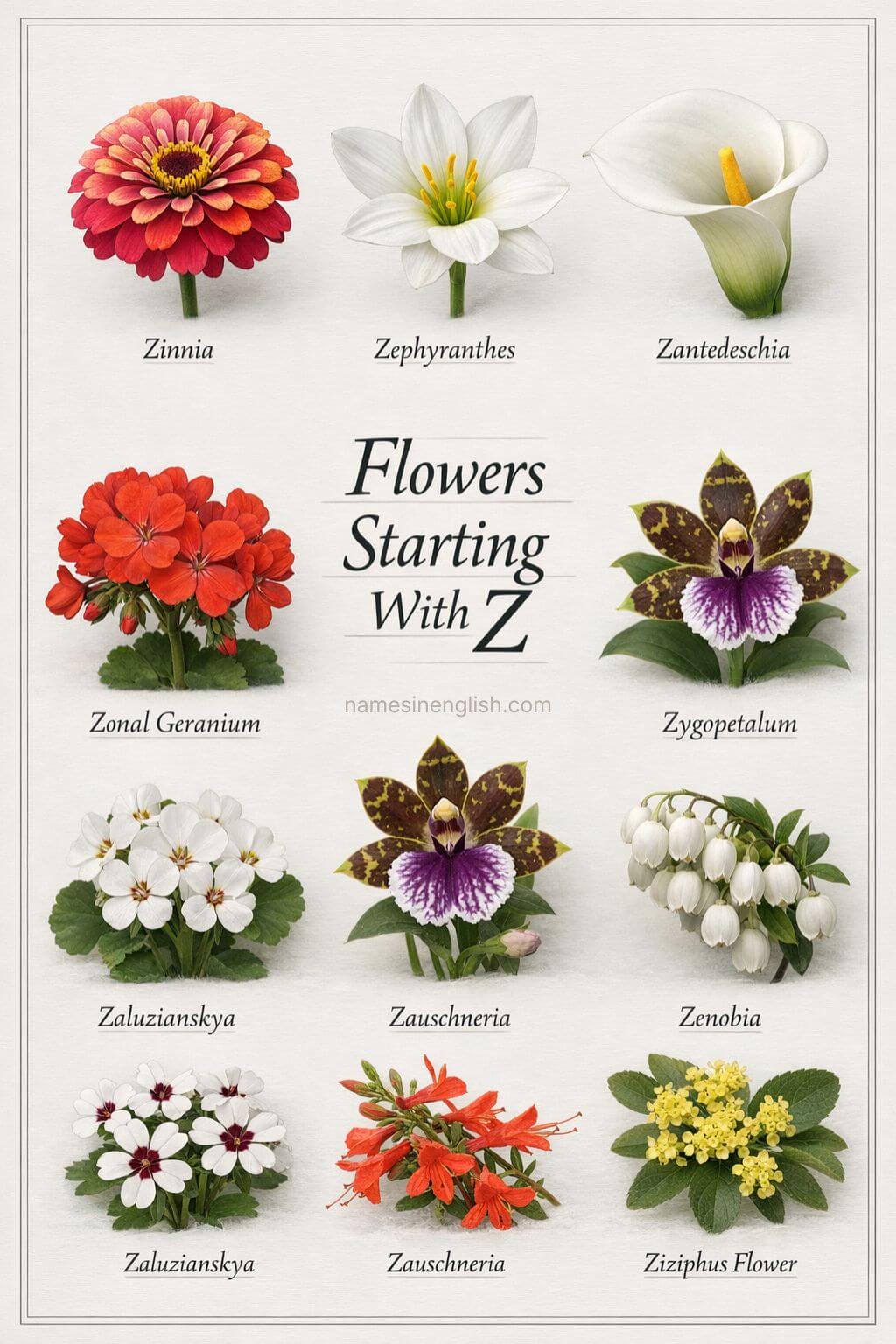 Flower Names That Start With Z