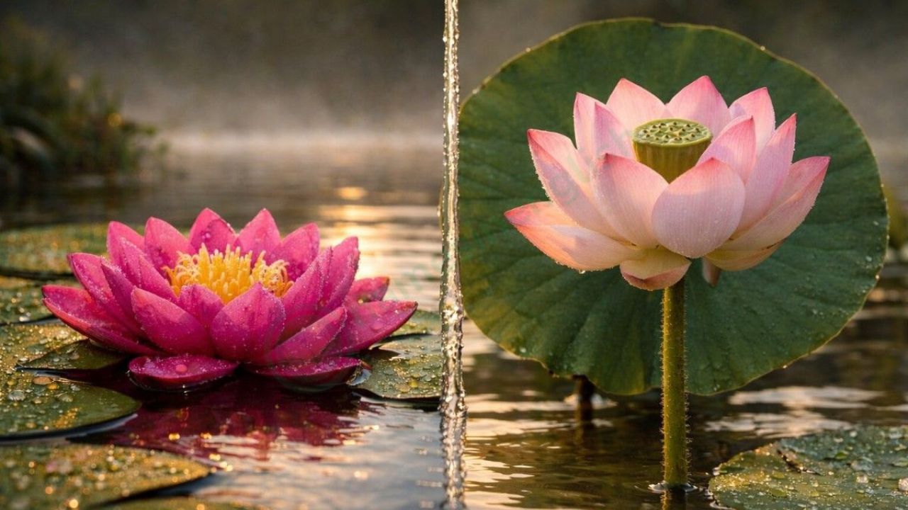 Lotus Vs Water Lily Flower