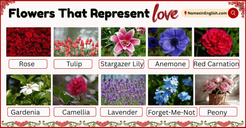 20 Flowers That Represent Love with Their Names and Pictures