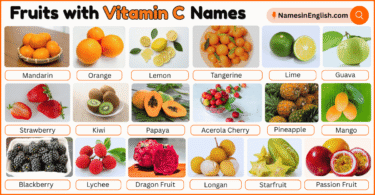 40 Fruits with Vitamin C Names in English with Pictures