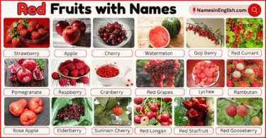 40 Red Fruits with Names in English with Pictures