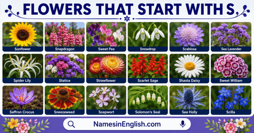 30 Flowers That Start With S With Names in English and Pictures