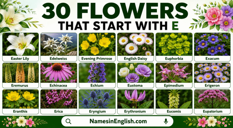 30 Flowers That Start with E with Names in English and Pictures