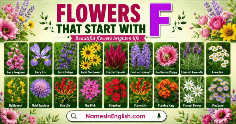Flowers That Start with F with Names in English and Pictures