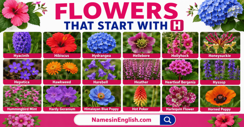 30 Flowers That Start with H with Names in English and Pictures