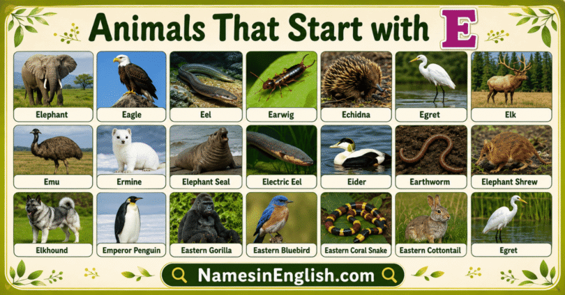 40 Animals That Start with E with Names and Pictures