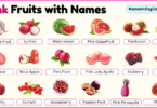 Pink Fruits with Names in English with their Pictures