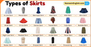 Different Types of Skirts with Pictures and Names in English